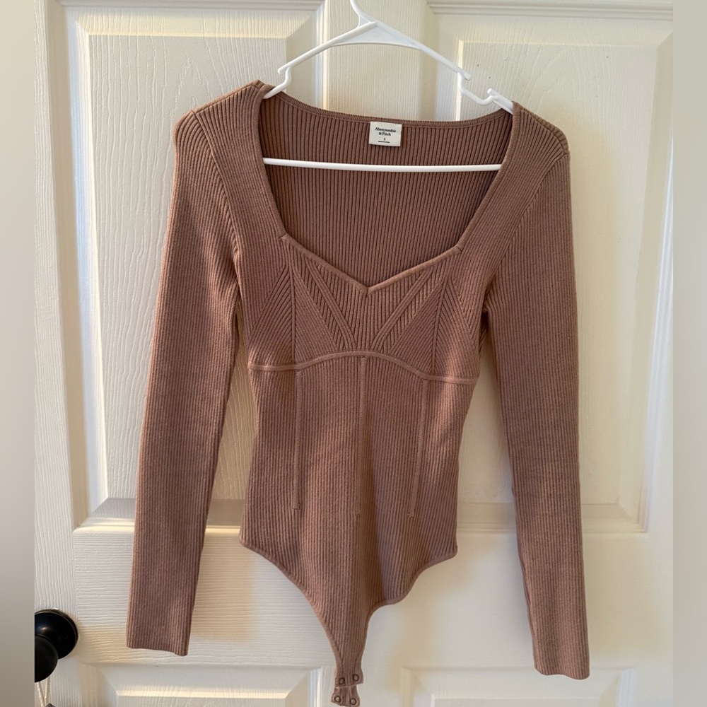Abercrombie & Fitch Brown Ribbed Long Sleeve Sweater Body Suit